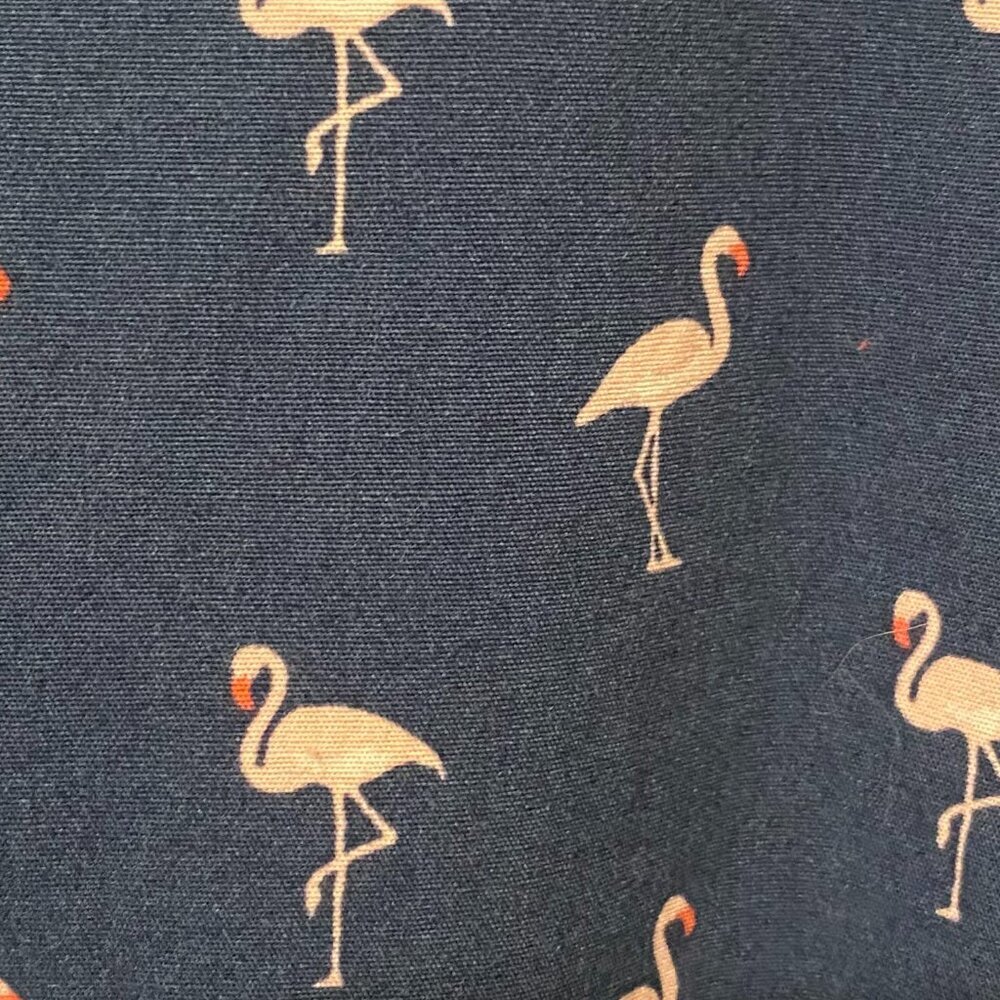 Apt 9 Men’s Small Shirt Slim Fit Premier Flex Short Sleeve Navy with Flamingos - Picture 6 of 11
